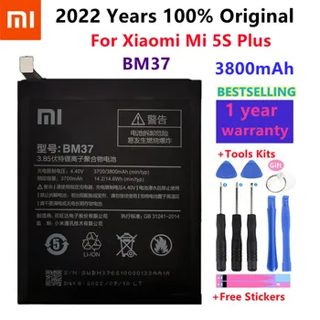 100% Оригинален Xiao mi BM37 3800 mah Батерия За Xiaomi 5S Плюс Mi5S Плюс Високо Качество на Телефон Смяна на Батерията + Инструменти