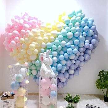 100шт на Тестени изделия и Бонбони Пастелни Латексови Балони Rainbow Unicorn Рожден Ден Балон за Сватба Детски Душ Вечерни Украса