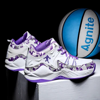 2022 Ретро Баскетболни Обувки, Мъжки Маратонки Дишащи Унисекс Дамски Спортни Обувки на Високи Баскетболни Маратонки за Жени Треньор