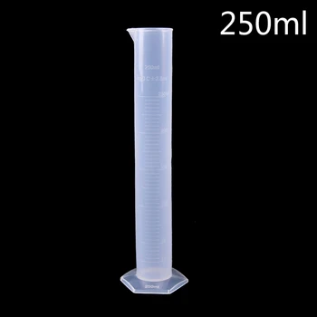 250 мл Пластмасов Химичен Лабораторен Цилиндър Инструменти Учебни Лабораторни Принадлежности Измервателен Цилиндър със Степен Инструменти