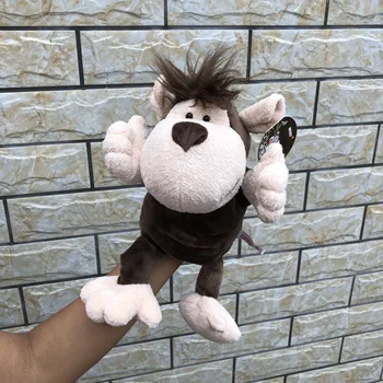 30 см Забавна и интерактивна играчка Мультяшные Животни Маймуна, Куче, Лъв Мек Плюшен Ръчно Кукла Коледен Подарък За Деца