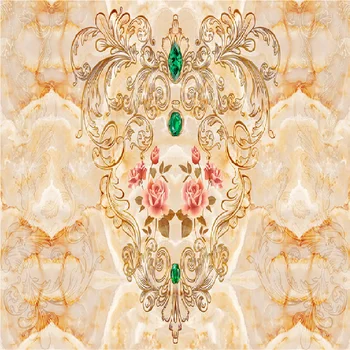 3d мрамор европейският модел royal flying цвете релеф луксозна тема украса на хотела тапети стенопис