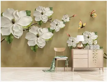 3d тапети по поръчка на снимка перлено бял фон с бели цветя пеперуди начало декор на 3d стенописи тапети за стени d 3