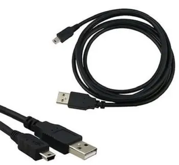 5 БРОЯ USB 10 фута 3 м Кабел За Зареждане на Захранване захранващ Кабел За PS4 Xbox One Контролер черен (BUKIM)