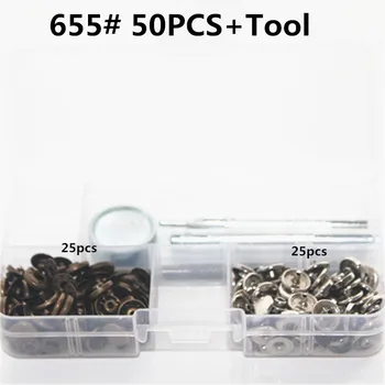 50 комплекти 655 метални копчета комбинация от инструменти висококачествени метални медни копчета пуховик копчета палто