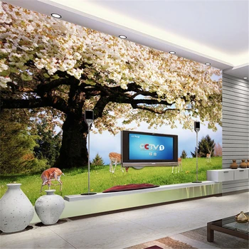 beibehang Фентъзи дърво елен тапети papel de parede 3d стенописи тапети за стена, 3d TV фона на тапети хартия papier peint