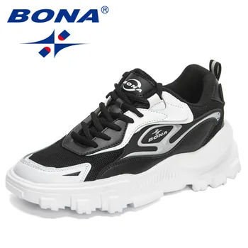 BONA/ Новост 2022 г.; Дизайнерски Ежедневни Обувки; Модни Дишащи Обувки; Мъжки Удобна Мека Пешеходната обувки Mansculino Zapatillas Hombre