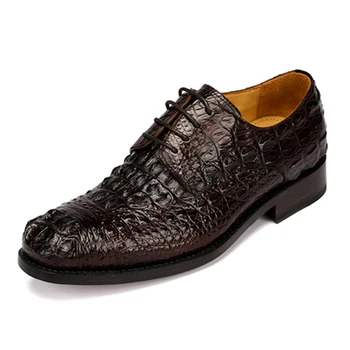 hulangzhishi/ нова мъжки обувки от крокодилска кожа с крокодилска кожа, Чиста ръчно бизнес обувки от крокодилска кожа, мъжки модел обувки