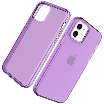 iPhone 11 12 Pro max-Тънки Прозрачни Защитни Калъфи За Телефони Цветни Силиций Прозрачни Чанти От TPU За Телефони Мека Делото