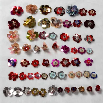La Belleza 60 Дизайнерски перли/кристали 3D цветя с диаметър от 2 см до 5 см на Модела обувки, аксесоари, 20 бр/лот