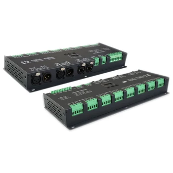 LTECH-led DMX512 декодер контролер; 24 канала DMX DC12-24V; 3A * 24CH Макс 72A изход Led лента RGB RGBW led лента XLR-3/порт RJ-45
