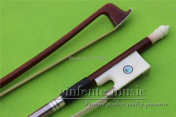 NJX-0046 # 4/4 Смычок за Цигулка от Бразилско дърво, бял бичи рога, 1 бр., Директен Красив цвят инкрустации