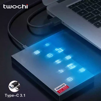 TWOCHI Type-C USB3.1 2 1 TB TB Преносим твърд диск на Диско duro Външен Диск Външен Твърд Диск за PC/Mac, Xbox PS4 USB флаш устройство