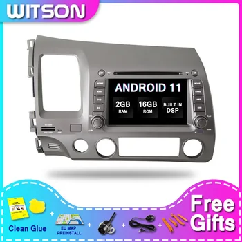WITSON DSP 2 GB 16 2Din Android 11 Автомобилен Мултимедиен Плеър За HONDA CIVIC LHD Радио Аудио GPS Глон