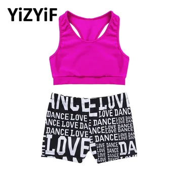 YiZYiF/Облекло за момичета, Балетное Гимнастически Трика, Танкини, Майк с Писмото Принтом, Топене, Балетна Танцова Дрехи за деца, дрехи