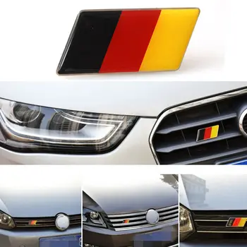 Алуминиев Флаг на Германия Предната Емблема Икона Решетка Скара за vw Golf, Jetta Audi A3 A4 A5 A6 Автомобилен Стайлинг Аксесоари Авто Етикети