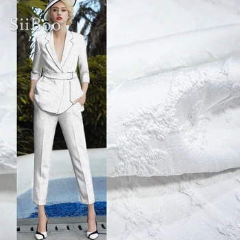 Американската 3D елегантна разцвет източване стил бяла прежда боядисана жаккардовая парчовая плат за жени лятна рокля, палто telas SP6105