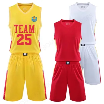 Баскетболни потници Комплекти Униформи комплекти спортни облекла Баскетболни Мъжки Спортни шорти стрелба с риза без ръкави, Дишаща Младежта