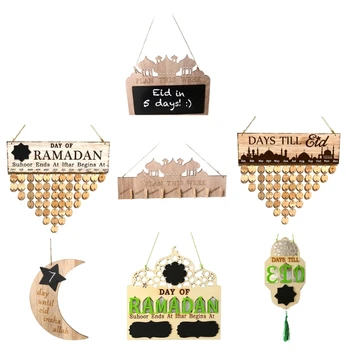 Дървена Рамадан Календар за Обратно Броене на Борда Декоративна Висулка за Рамадан Ейд Мубарак Вечерни Украса на Директна доставка