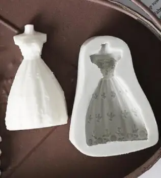 Инструменти за торта принцеса рокля за момичета цвете силиконова форма на Украса Gumpaste фондан инструмент мухъл