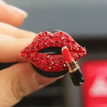 креативен Авто парфюм клип с диаманти, червени устни, розета, ароматерапевтични клип, вътрешна украса за кола, украса на автомобил