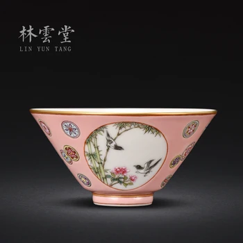Лин Юньтан прах собственик на прозореца чаша това е една чаша кунг - фу чаена чаша висококачествено прахово эмалевая чаша проба чаена чаша