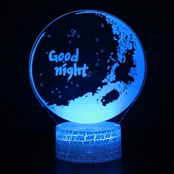 Луната Моделиране Led 3D Лампа Сензорен Пулт за Дистанционно Управление 7 Цвята USB лека нощ Baby Sleep Лампа за Домашен интериор на Спалнята