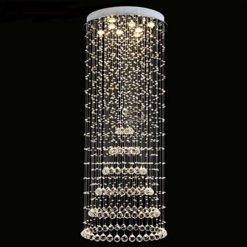 Модерна кристален полилей страхотни led лампи на дълги големи притежателите на полилея луксозна вила, Хотел лампи голям висящ Лампа