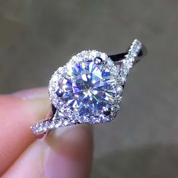 Модни бижута бял цирконий във формата на сърце с пръстен за жени дама сватба парти годежен пръстен бижута подарък