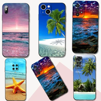 Море, Слънце и Плаж е Черен Калъф От TPU За Huawei Honor 50 Lite Pro 10 lite Nova 8 9 Pro, 4G 5G 8и Делото