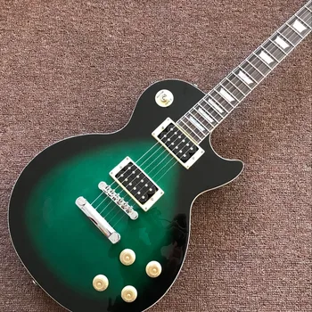 Нова стандартна електрическа китара. Стандартен Гитаар зелен цвят, корпус от махагон.Китара, ръчно изработени 6 stings guitarra.