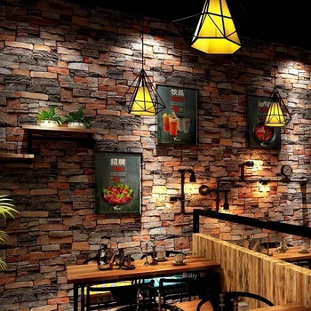 Носталгия 3D имитационный тухлена модел тухлени тапети кафе ресторант бар култура камък с червена тухла тапети