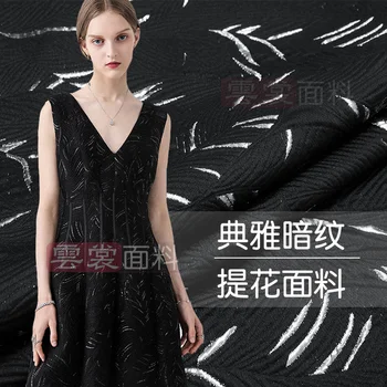 Обичай елегантен тъмен модел от висококачествена жаккардовой плат рокля ветровка костюм голяма облекло тъкани жаккардовая плат на едро