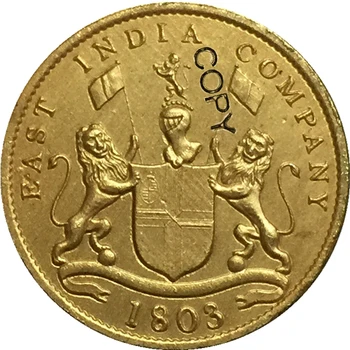 Позлатена Мед 1803 Индия-Британски 5 брой монети КОПИЕ от БЕЗПЛАТНА ДОСТАВКА до 21 мм