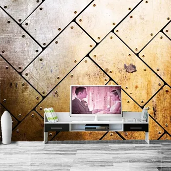 Потребителски метални текстурата на фона на съвременните тапети, бар хол разтегателен ТЕЛЕВИЗИЯ стените в спалнята снимка на 3d голям стенопис papel de parede