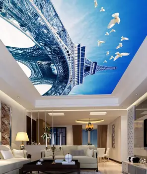 Потребителски фотообои Големи 3D Стерео романтични Сини небесни каменни таван 3d стенни тапети