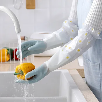 Почистващи ръкавици за миене на съдове в кухнята домашно сгъстяване на топлина измиване на зеленчуци почистване на дома, пране на дрехи
