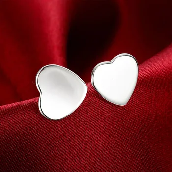 Продажба на едро на Висококачествени Бижута проба 925 сребърни Обеци със Сърца За Жени е най-Добрият Подарък