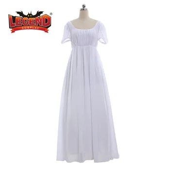 проста бяла рокля в стила на Регентството, Бална Рокля дама Регентството, Чаено Рокля с Висока Талия, Средновековна рокля по поръчка