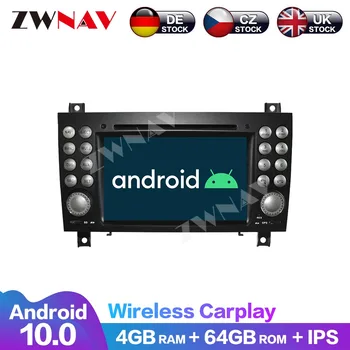 Сензорен Екран, Мултимедиен Навигационен DVD-плейър Аудио Радио Carplay Авто 8-ядрен Android 10 64G За Mercedes Benz SLK-171 2004-2011