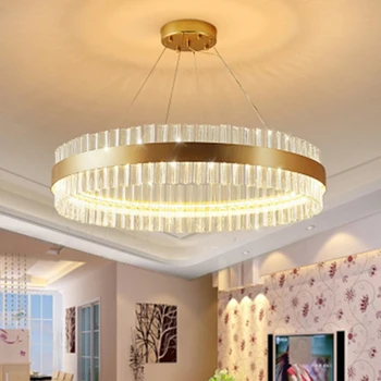 Съвременно Кристално Осветление LED Спалня Хол Таванна Полилей Хотел Кристален Полилей Апартамент Караоке Златна Светлина
